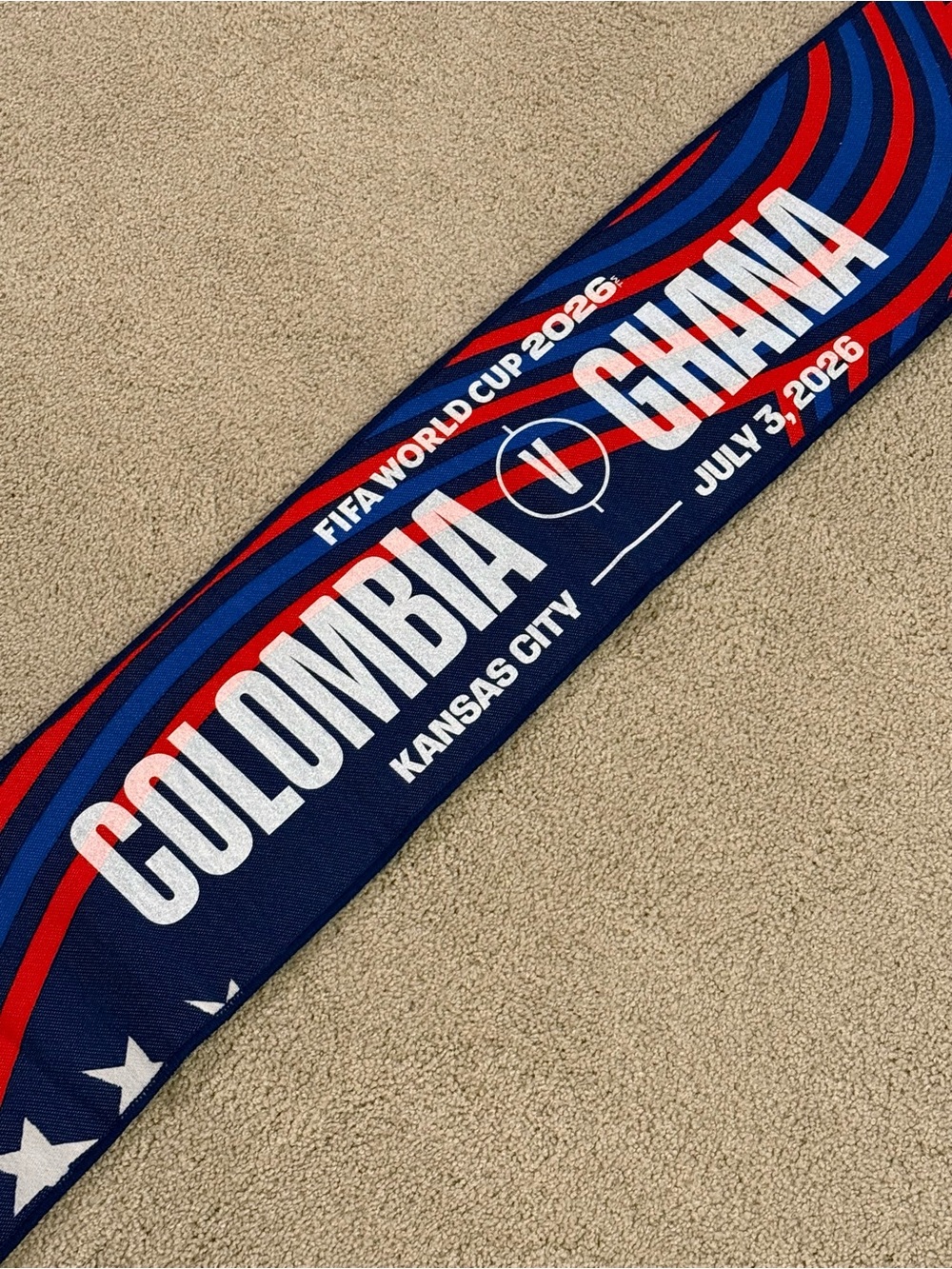FIFA World Cup 2026 Colombia vs Ghana Matchday Scarf July 3 2026 Kansas City